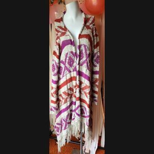 American rag aztec style sweater/shawl